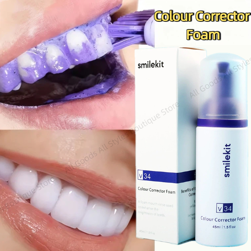 Teeth Whitening Foam - 45ml Smilekit Purple Tooth Mousse Removes